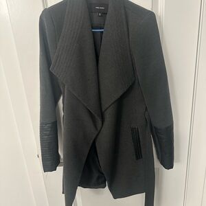 Vero Moda Charcoal Coat with Black Accents